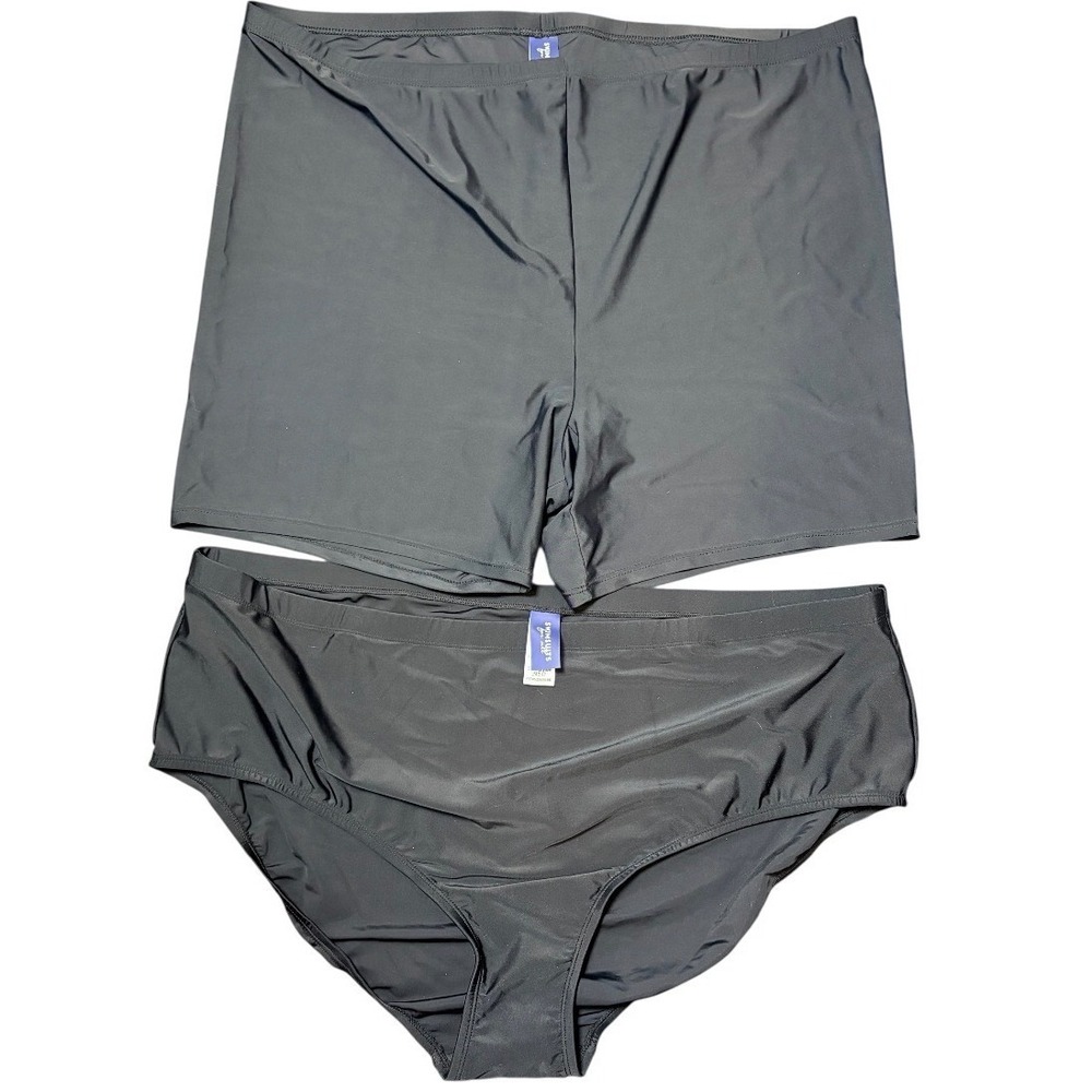 Swimsuits For All Swim Bottoms Bundle Women 30 Black Shorts Bikini Brief 32